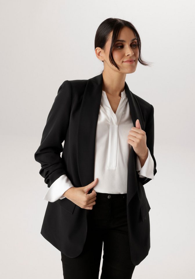 Aniston SELECTED Longblazer mit modischem Reverskragen und gerafften Ärmeln von Aniston SELECTED