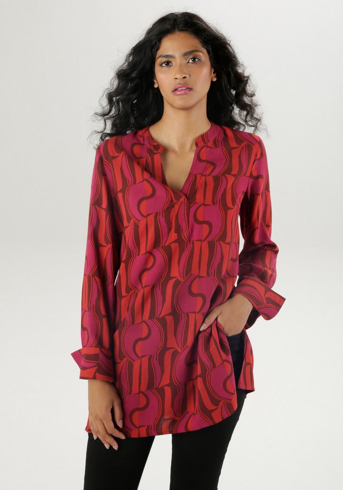 Aniston SELECTED Longbluse mit asymmetrischem Saum und extra langen Manschetten von Aniston SELECTED