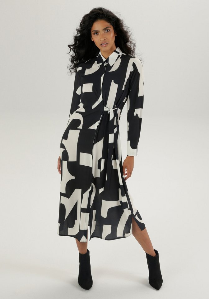 Aniston SELECTED Midikleid, Hemdblusenkleid mit seitlichem Bindedetail von Aniston SELECTED