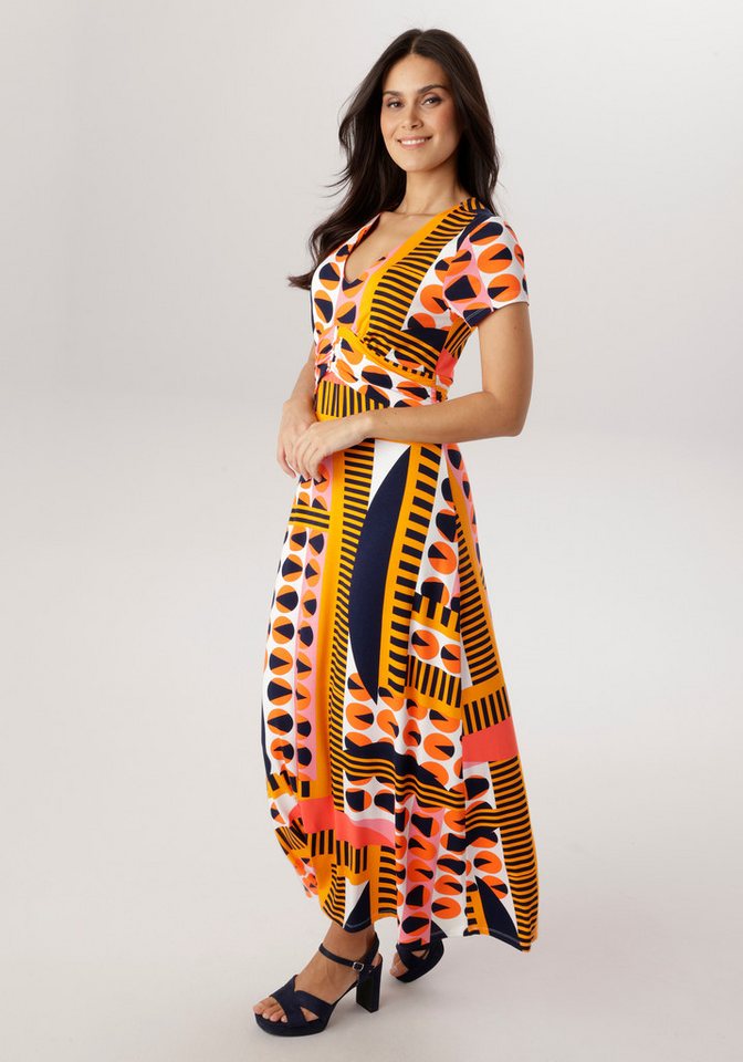 Aniston SELECTED Maxikleid in kräftigen Farbtönen und geometrischer Musterung - NEUE KOLLEKTION von Aniston SELECTED