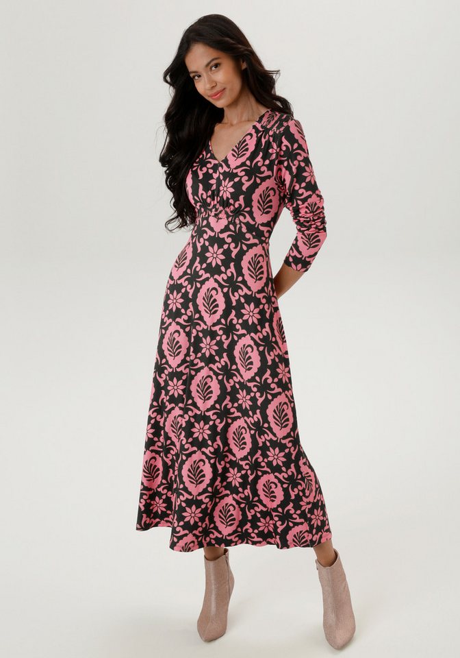 Aniston SELECTED Midikleid mit Smok-Details von Aniston SELECTED