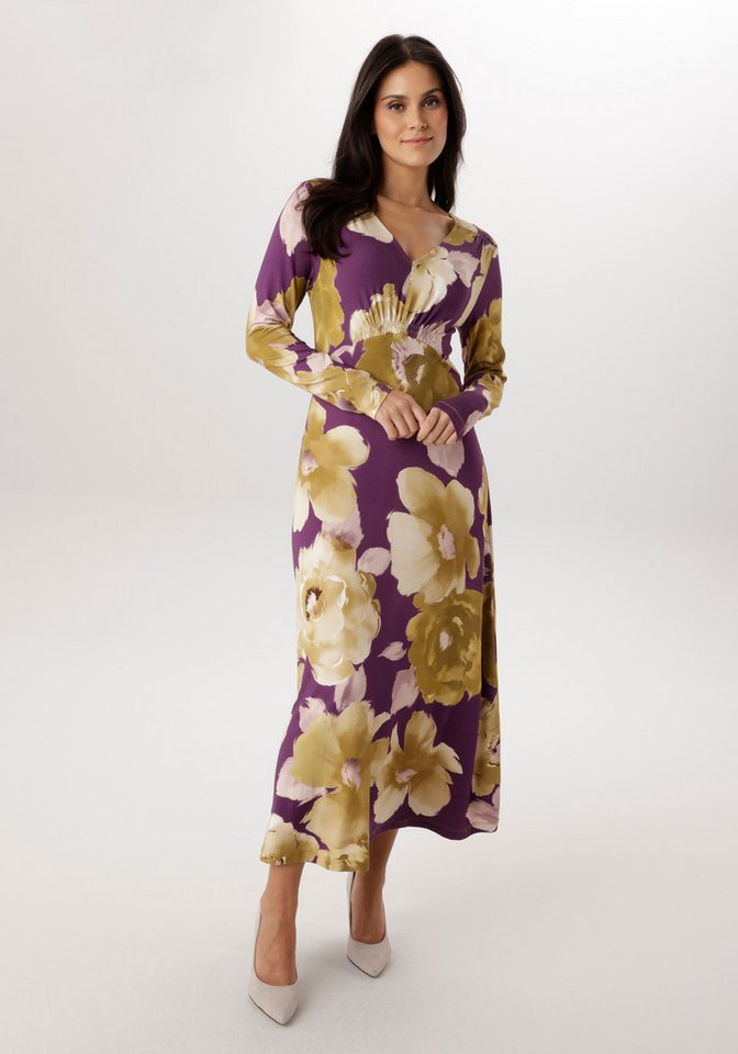 Aniston SELECTED Midikleid mit Smok-Details und fantasievollem Blütendruck - NEUE KOLLEKTION von Aniston SELECTED