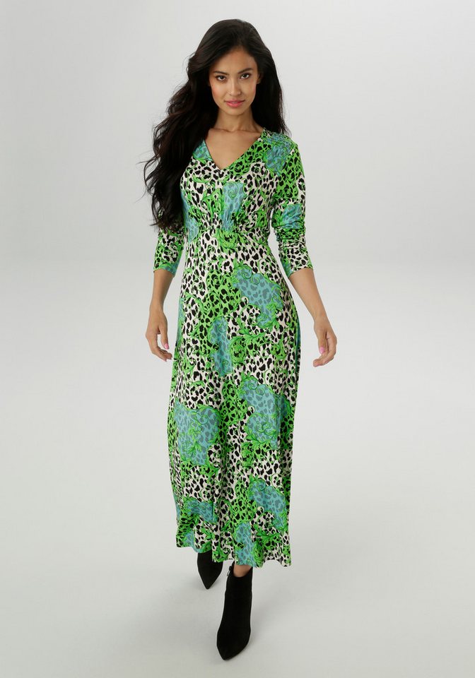 Aniston SELECTED Midikleid mit Smok-Details und fantasievollem Leo-Print - NEUE KOLLEKTION von Aniston SELECTED