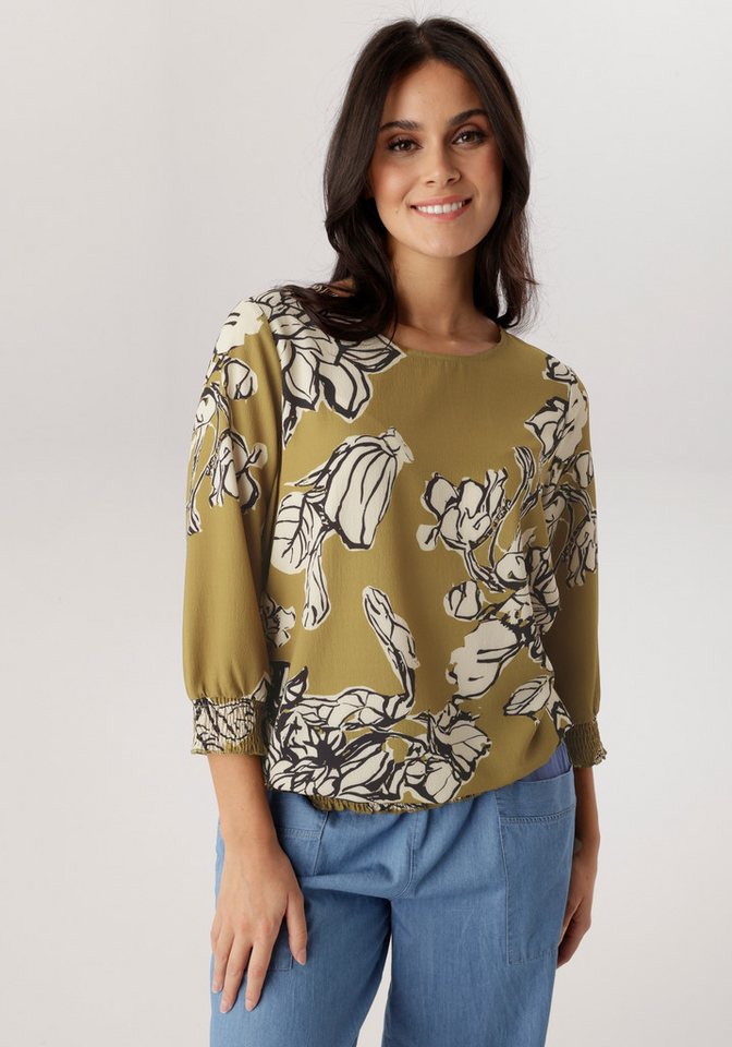 Aniston SELECTED Schlupfbluse mit Smokbündchen und Knopfverschluss hinten - NEUE KOLLEKTION von Aniston SELECTED