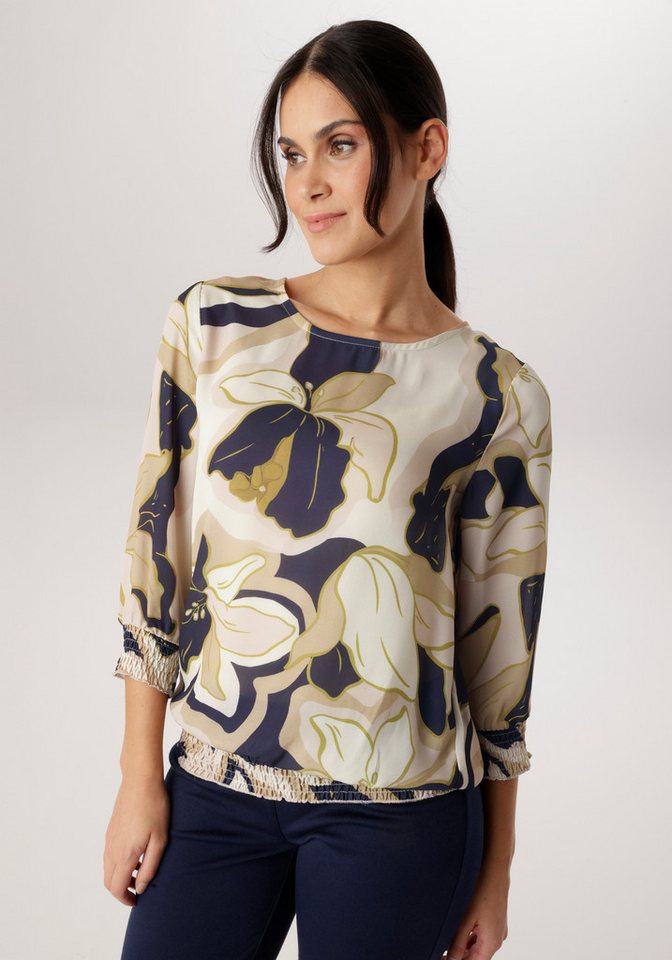 Aniston SELECTED Schlupfbluse mit Smokbündchen und allover Blumenmuster- NEUE KOLLEKTION von Aniston SELECTED