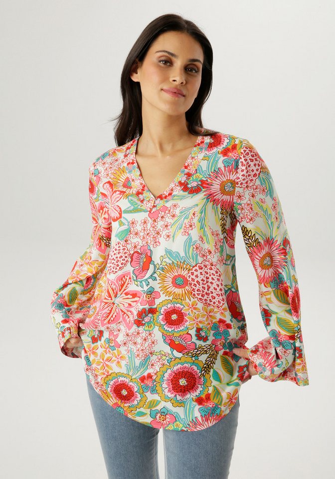 Aniston SELECTED Schlupfbluse mit langen, weit ausgestellten Trompetenärmeln - NEUE KOLLEKTION von Aniston SELECTED