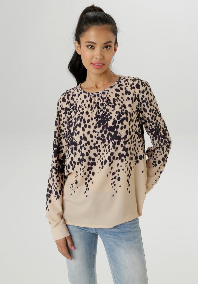 Aniston SELECTED Schlupfbluse mit stilvollem Allover-Tropfenprint - NEUE KOLLEKTION von Aniston SELECTED
