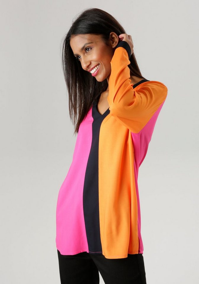 Aniston SELECTED Schlupfbluse mit trendy Colorblocking - NEUE KOLLEKTION von Aniston SELECTED