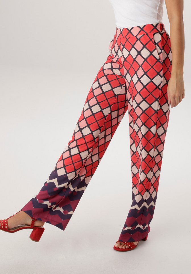 Aniston SELECTED Schlupfhose ausgefallener Rautenmusterung und Eingriffstaschen - NEUE KOLLEKTION von Aniston SELECTED
