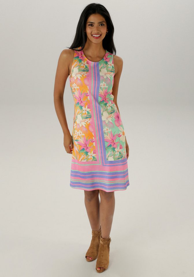 Aniston SELECTED Sommerkleid mit modischen Druck und gestreifter Bordüre am Saum von Aniston SELECTED