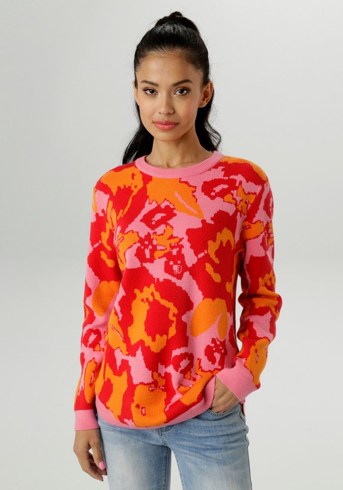 Aniston SELECTED Strickpullover im auffälligen, floralen Muster und kräftigen Farben - NEUE KOLLEKTION Aniston SELECTED Strickpullover im auffälligen, floralen Muster und kräftigen Farben - NEUE KOLLEKTION von Aniston SELECTED