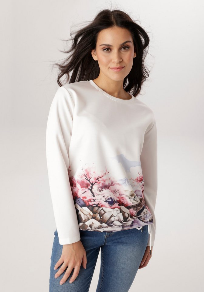 Aniston SELECTED Sweatshirt mit malerischen Druck vorne und hinten - NEUE KOLLEKTION von Aniston SELECTED