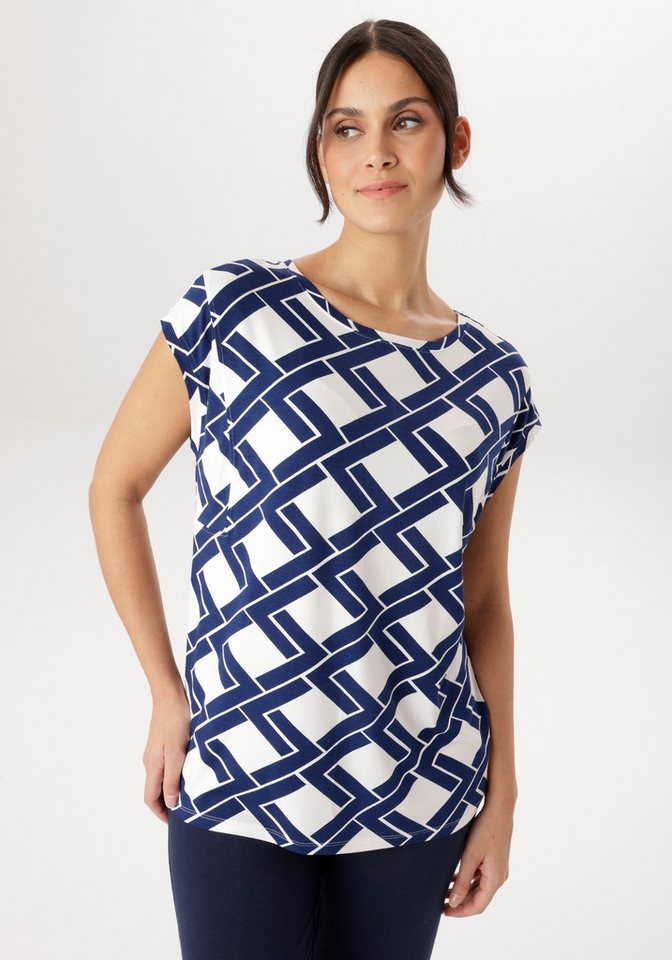 Aniston SELECTED T-Shirt überschnittene Schultern und fixiertem Umschlag - NEUE KOLLEKTION von Aniston SELECTED