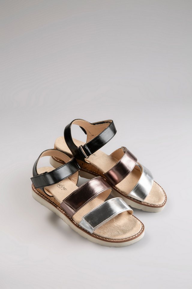 Aniston SHOES Keilsandalette, Sandale, Sommerschuh, Klettschuh, Metallic-Optik - NEUE KOLLEKTION von Aniston SHOES