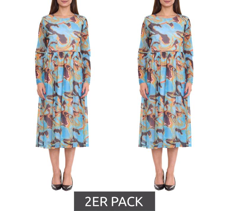 2er Sparpack Aniston SELECTED Party-Kleid farbenfrohes Damen Kleid mit Allover-Muster 39675636 Bunt von Aniston