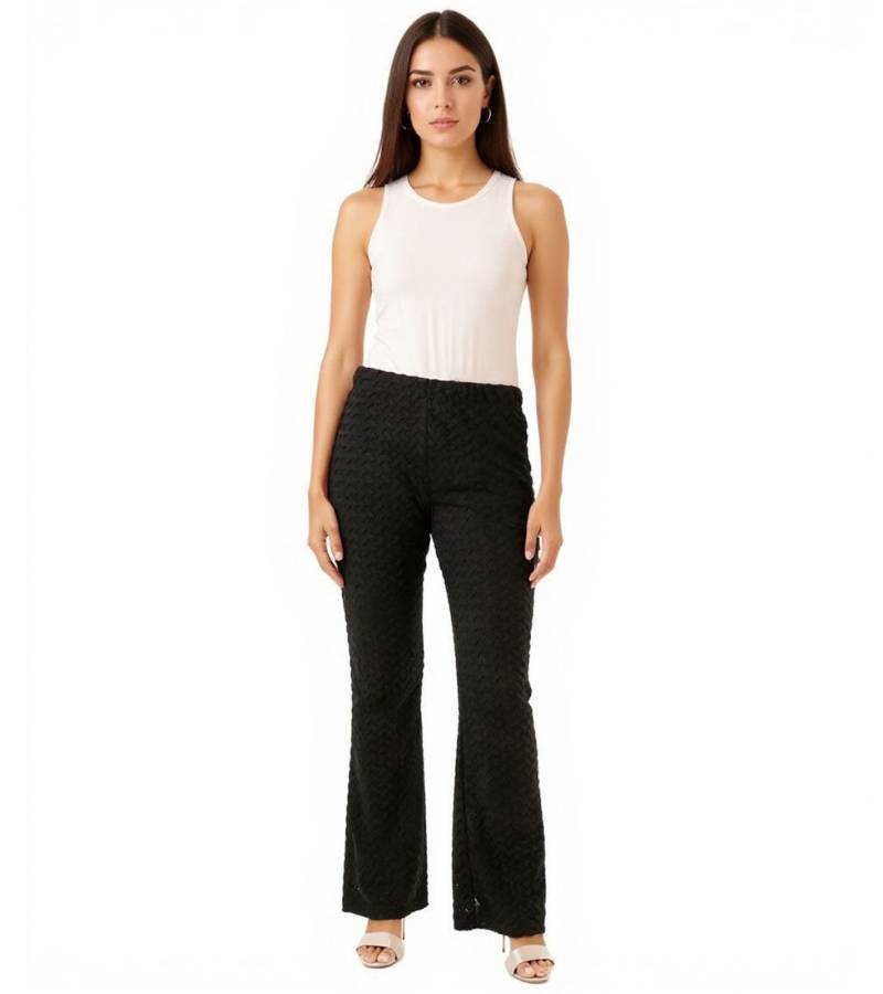 Aniston CASUAL Damen Bootcut-Hose lässige Schlupfhose 22584447 Schwarz von Aniston