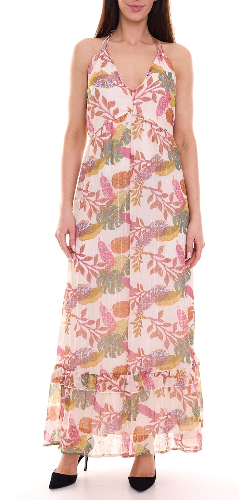 Aniston CASUAL Damen Maxi-Kleid mit Allover-Print Sommer-Kleid 46746028 Bunt von Aniston