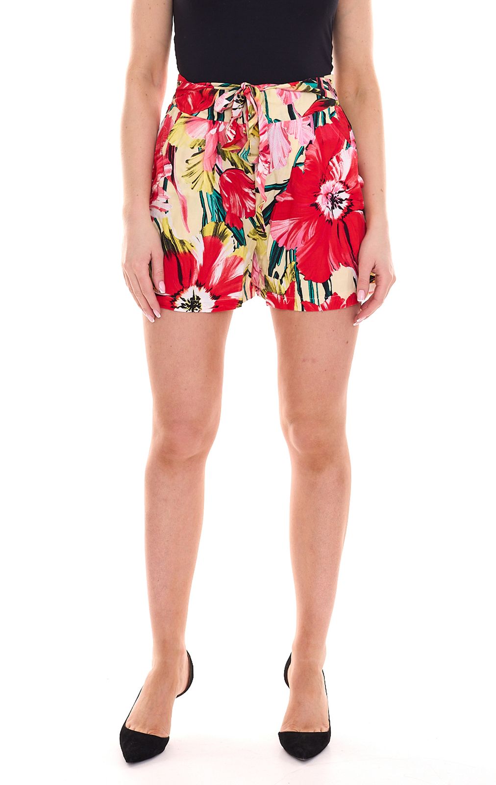 Aniston CASUAL Damen Sommer-Shorts Jersey Shorts mit Allover Blumen-Print 59810649 Rot/Bunt von Aniston