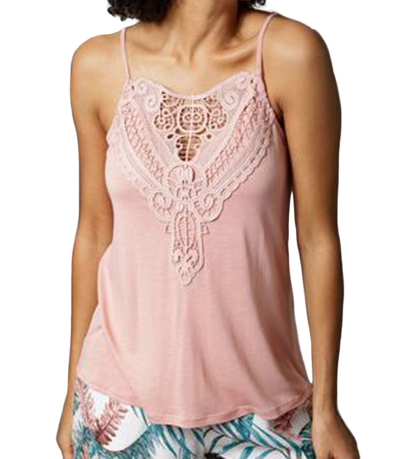 Aniston CASUAL Damen Spitzen-Top mit verstellbaren Trägern Sommer-Shirt 18243653 Rosa von Aniston