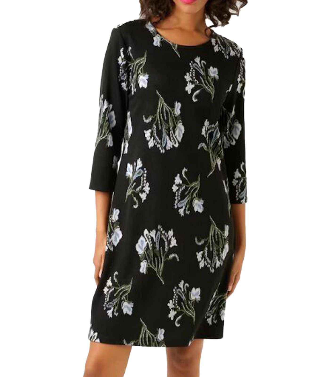 Aniston CASUAL Damen Strick-Kleid mit Blumen-Print Sommer-Kleid 3/4-Arm 62941323 Schwarz Aniston CASUAL Damen Strick-Kleid mit Blumen-Print Sommer-Kleid 3/4-Arm 62941323 Schwarz von Aniston