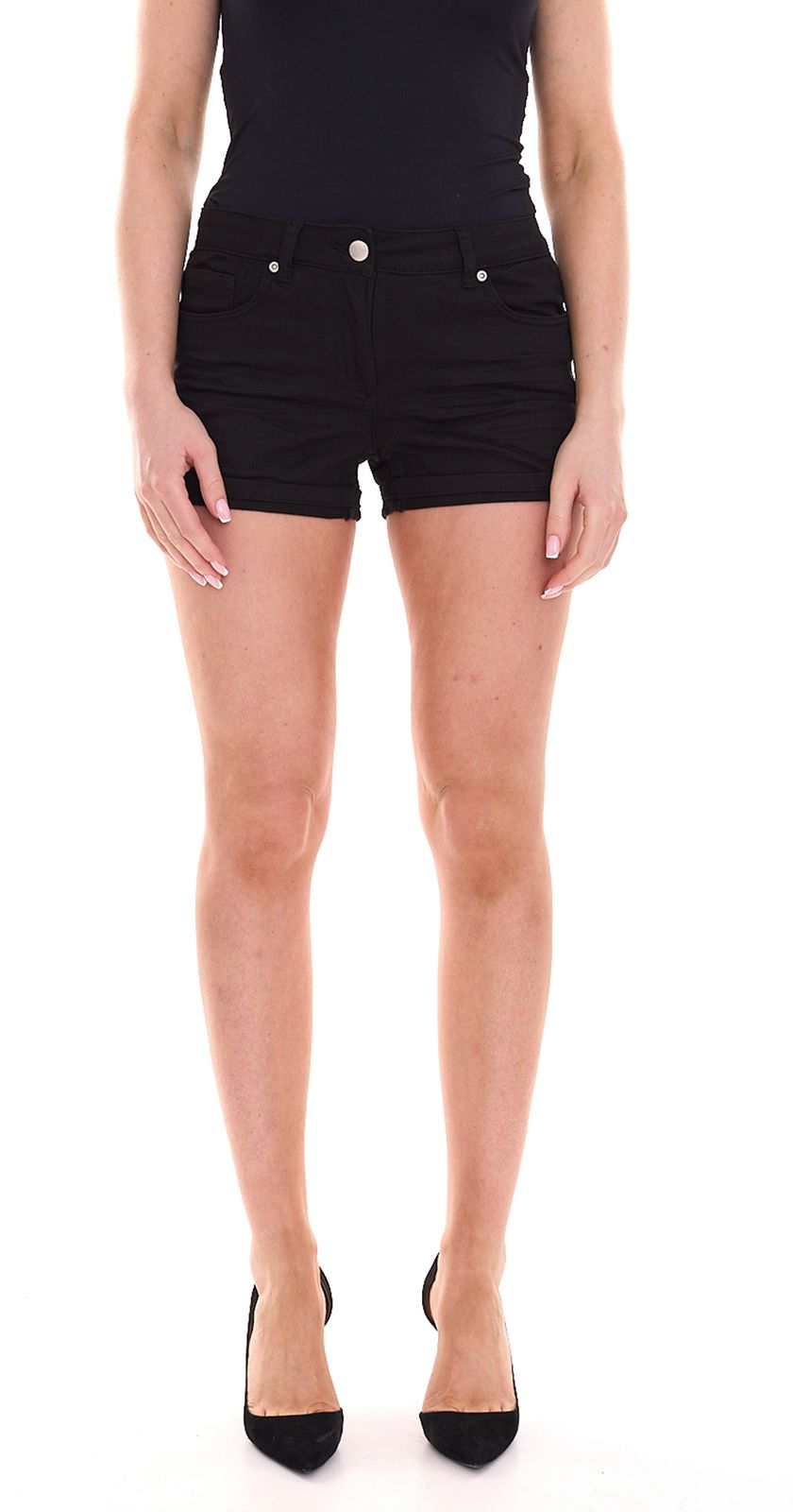 Aniston CASUAL Shorts elastische Damen Five-Pocket-Hose mit gekrempeltem Beinsaum 87519517 Schwarz von Aniston