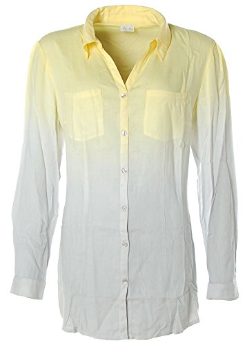 Aniston Damen Long Bluse Grau Gelb 40 von Aniston