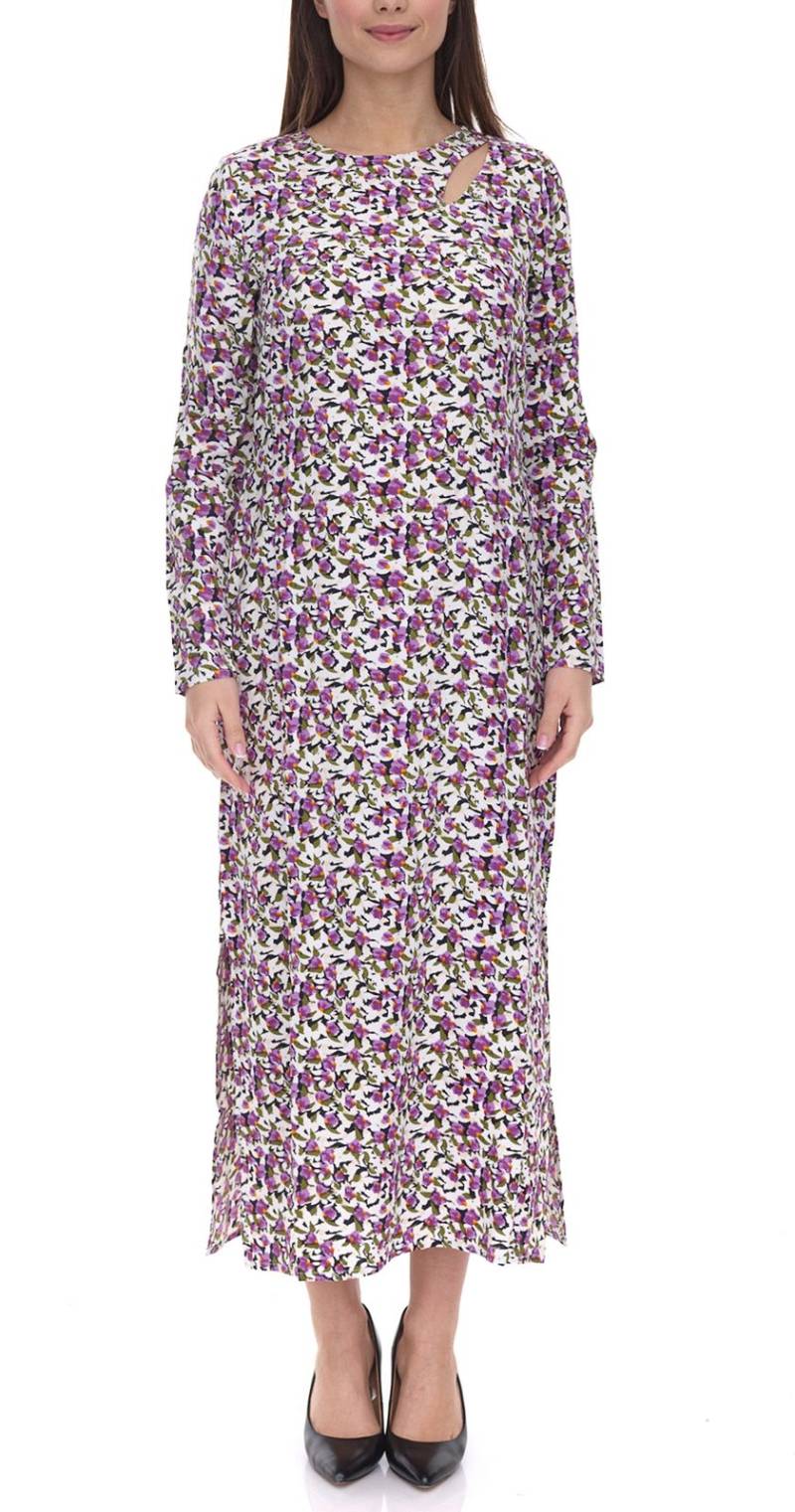 Aniston Damen Sommer-Kleid mit floralem Allover-Print Maxi-Kleid 28702063 Weiß/ Lila/Grün von Aniston