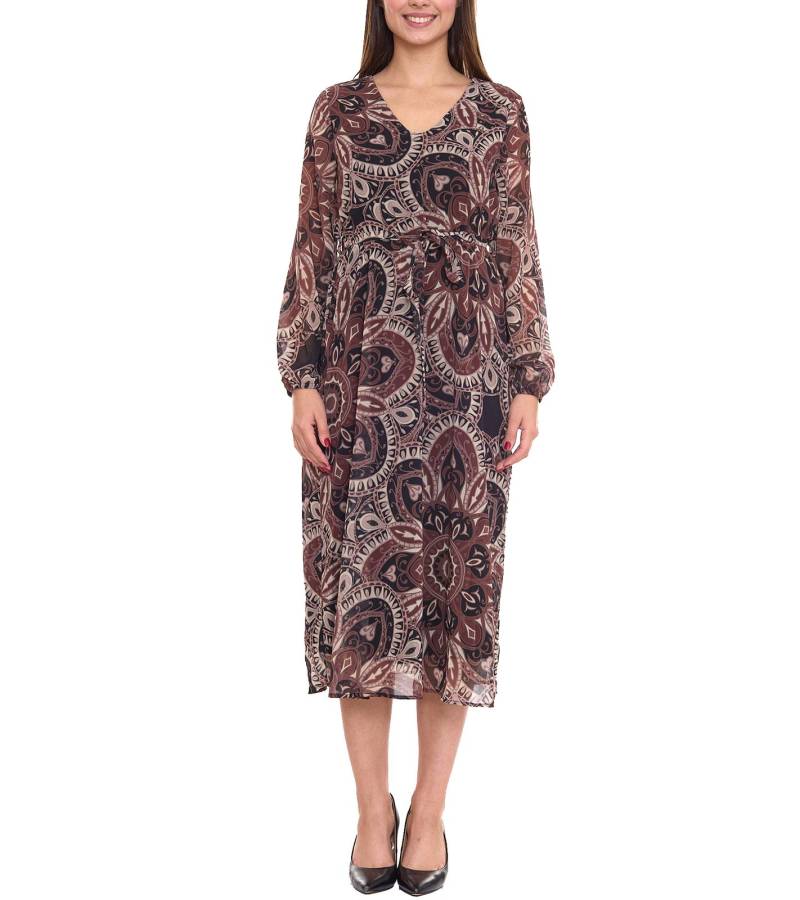 Aniston SELECTED Damen Maxi-Kleid mit Allover-Print Sommer-Kleid 76445867 Braun/Bunt von Aniston