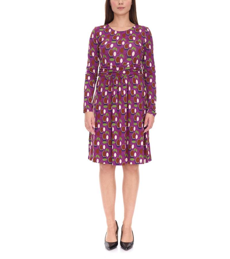 Aniston SELECTED Damen Sommer-Kleid Midi-Kleid mit geometrischen Mustern Urlaubs-Kleid 39733762 Lila/Braun/Grün von Aniston