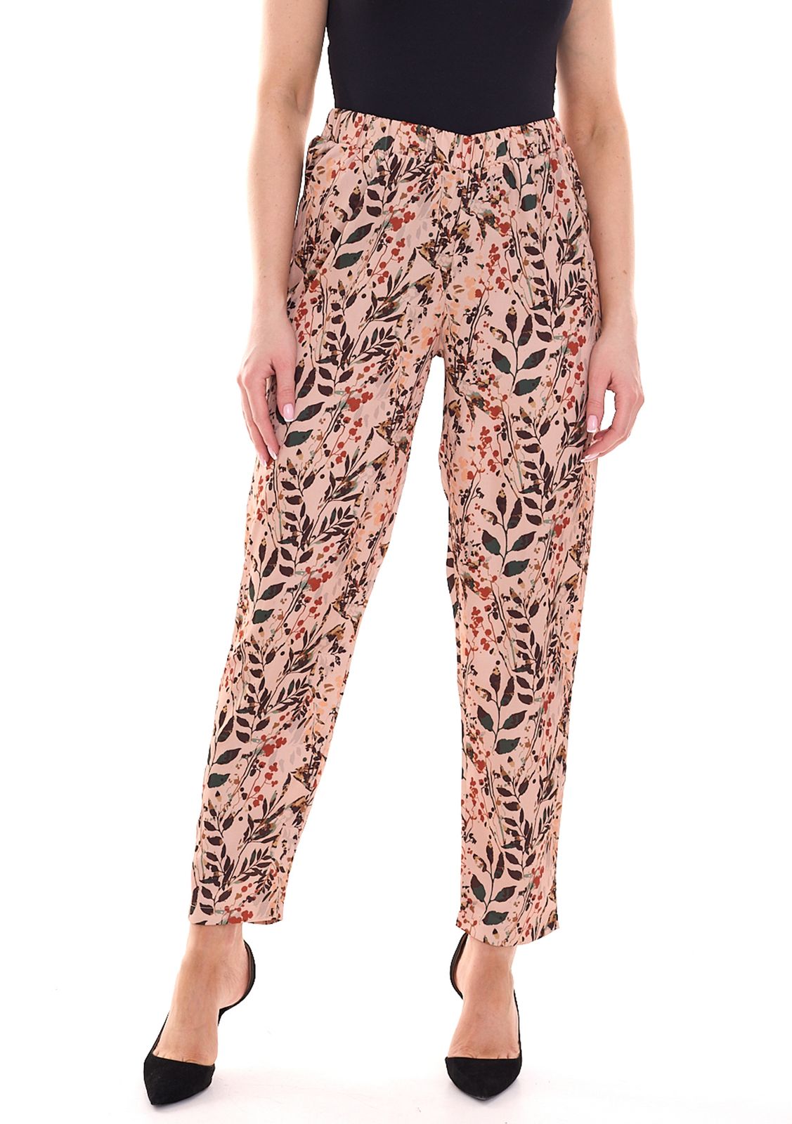 Aniston SELECTED Damen Stoff-Hose bequeme Schlupf-Hose mit floralem Allover-Muster 12712944 Rosa/Bunt von Aniston