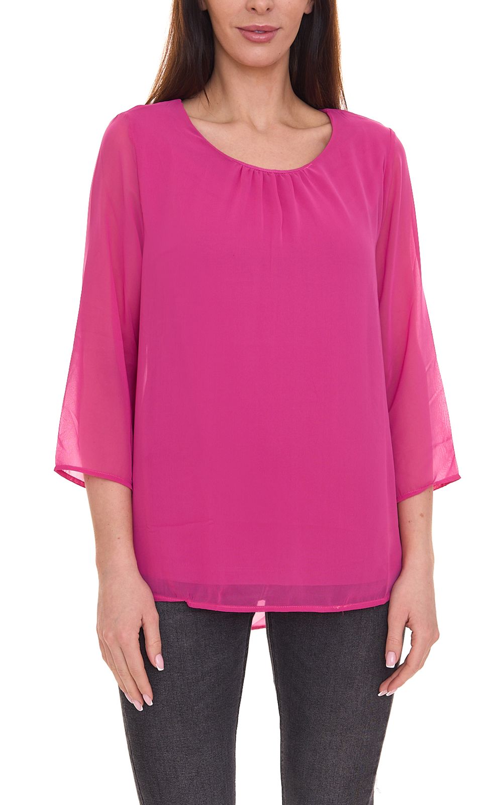 Aniston SELECTED Damen modische Sommer-Bluse mit 3/4-Ärmeln 16113300 Pink von Aniston