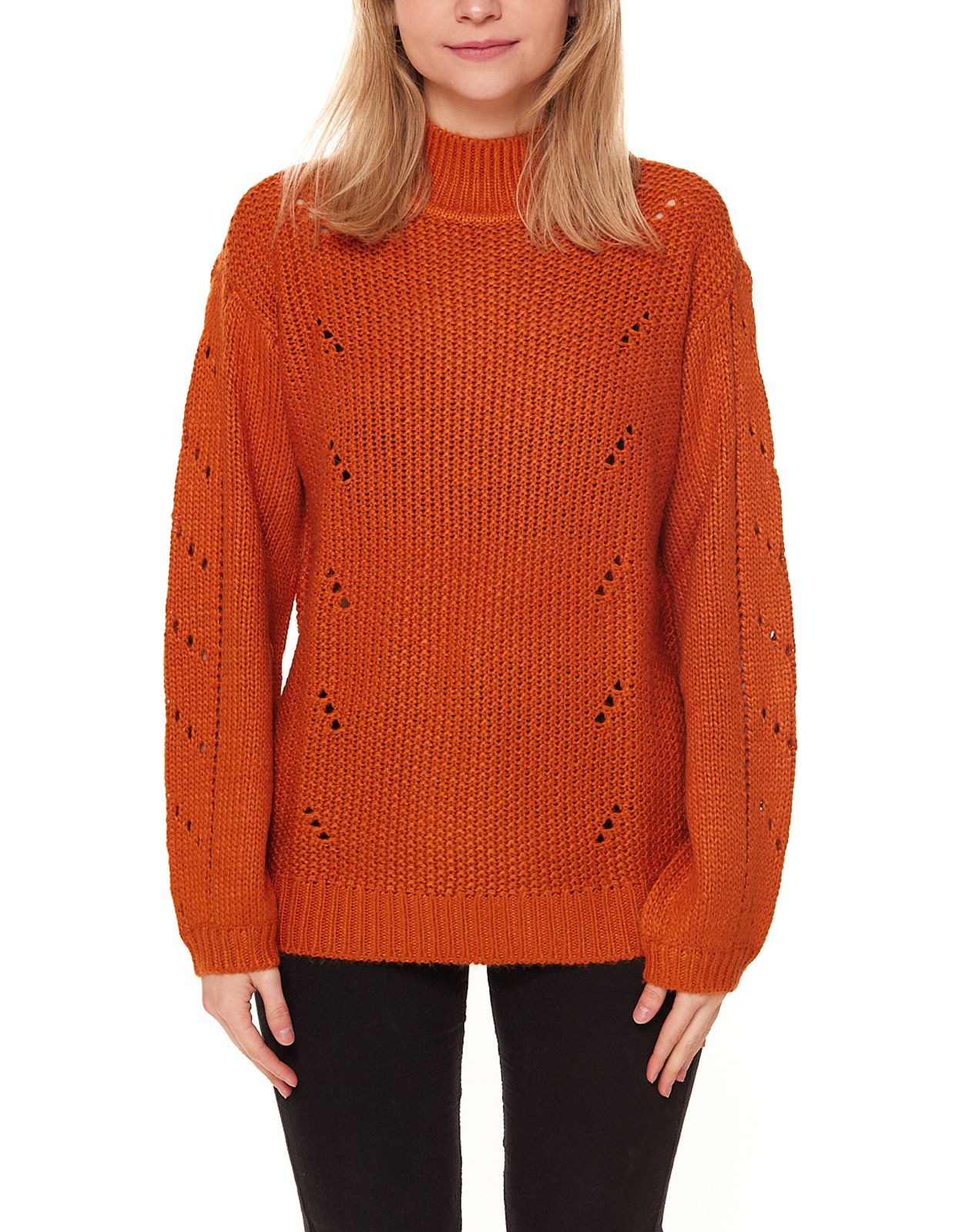 Aniston Strick-Pullover Damen Pulli mit Stehkragen 62721813 Orange von Aniston