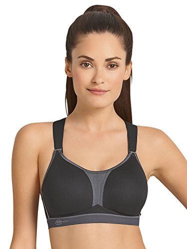 Anita Active Damen Dynamix-Star Sport-BH, schwarz/anthrazit 445, 85A (Herstellergröße: 85) von Anita