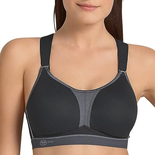 Anita Active Damen Dynamix-Star Sport-BH, schwarz/anthrazit 445, 85D (Herstellergröße: 85) von Anita