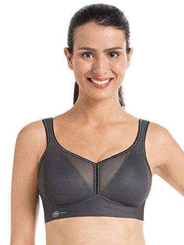Anita – AIR Control DELTAPAD Sport BH Damen bügellos & starker Halt – Sports Bra luftdurchlässig & leicht - Büstenträger mit Schaumschale für den Sport Körbchengröße A-H 65-95 - Anthrazit von Anita