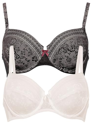 Anita 2er Pack Bügel BH Fleur 5653 Gr. 70E in Schwarz-Crystal von Anita