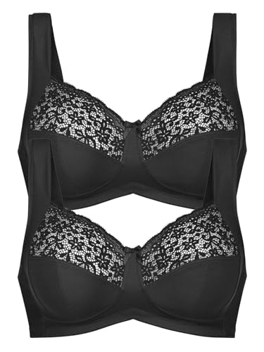 Anita 2er Pack Entlastungs BH ohne Bügel Havanna 5813 Gr. 75G in Schwarz von Anita