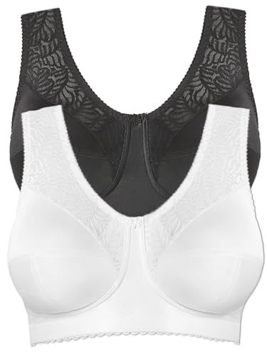 Anita 2er Pack Entlastungs BH ohne Bügel Mylena 5419 Gr. 90D in Schwarz-Weiss von Anita