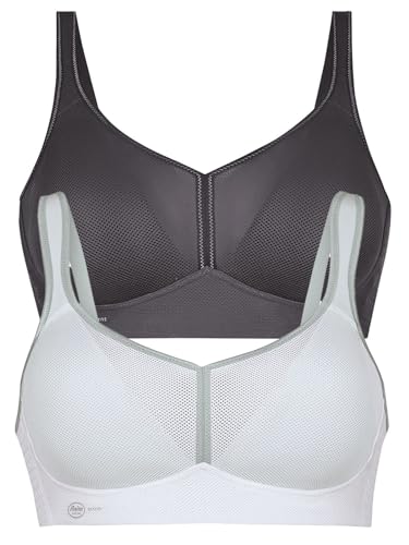 Anita 2er Pack Sport BH AIR Control DELTAPAD 5544 Gr. 85AA in 1xanthrazit 1xweiß von Anita