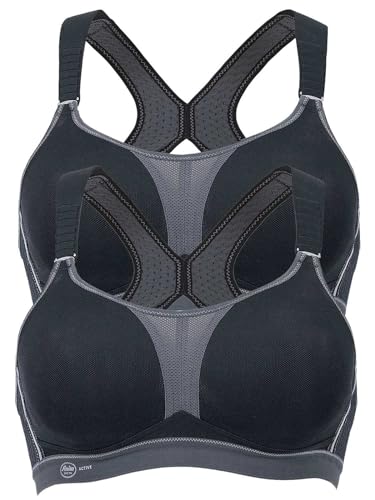 Anita 2er Sparpack Sport BH Dynamix Star 5537 Gr. 85D in 1xschwarz/anthrazit 1xschwarz/anthrazit von Anita