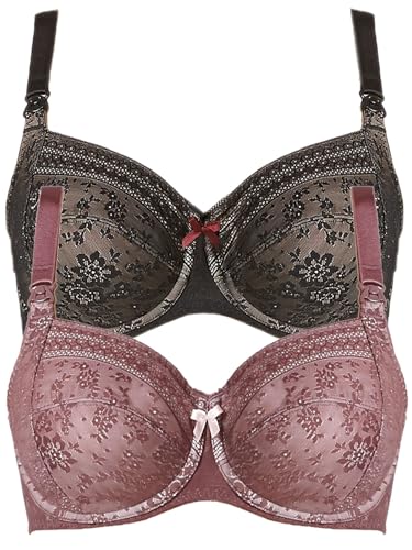 Anita 2er Sparpack Still BH mit Bügel Fleur 5053 Gr. 85J in 1xberry 1xschwarz von Anita