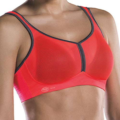 Anita – AIR Control DELTAPAD Sport BH Damen bügellos & starker Halt – Sports Bra luftdurchlässig & leicht - Büstenträger mit Schaumschale für den Sport Körbchengröße A-H 65-95 - Coralle/Anthrazit von Anita