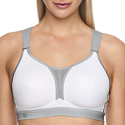 Anita Active Damen Nahtloser Sport-BH dynamiX-Star, Einfarbig, Gr. 75F, Weiß (weiß/metallo 670) von Anita
