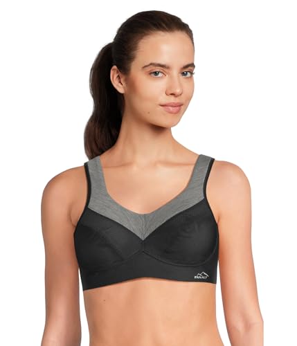 Anita Damen Panalp Merino Wool Wicking Sport-BH 5555, Schwarz/Melange, 90A von Anita