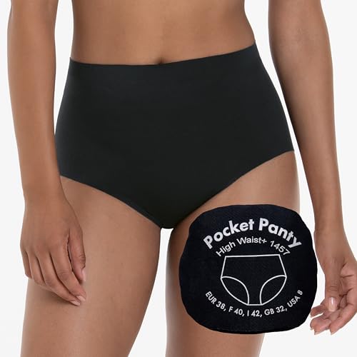 Anita - Taillenslip+ Unterwäsche Frauen Pocket Panty mit verstürzter Geheimtasche – High-Waist Slip Damen mit hohem Hipster elastisch, anschmiegsam & Etikettenfrei - Größe 40 schwarz von Anita