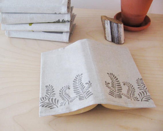 Buchhülle Ich Baumwolle/Leinen "Farne' Für Pocket Bücher von AnitaGoods