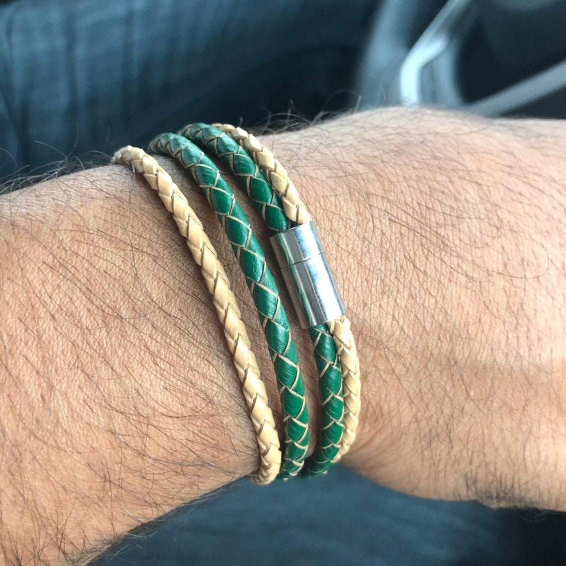 Leder Schnur Wickeln Armband, Männer Lederarmband, Geflochtene 1 Jahr Jahrestagsgeschenk Für Ihn, 1. Mann, Herren Geschenk von AnitasAccesorios