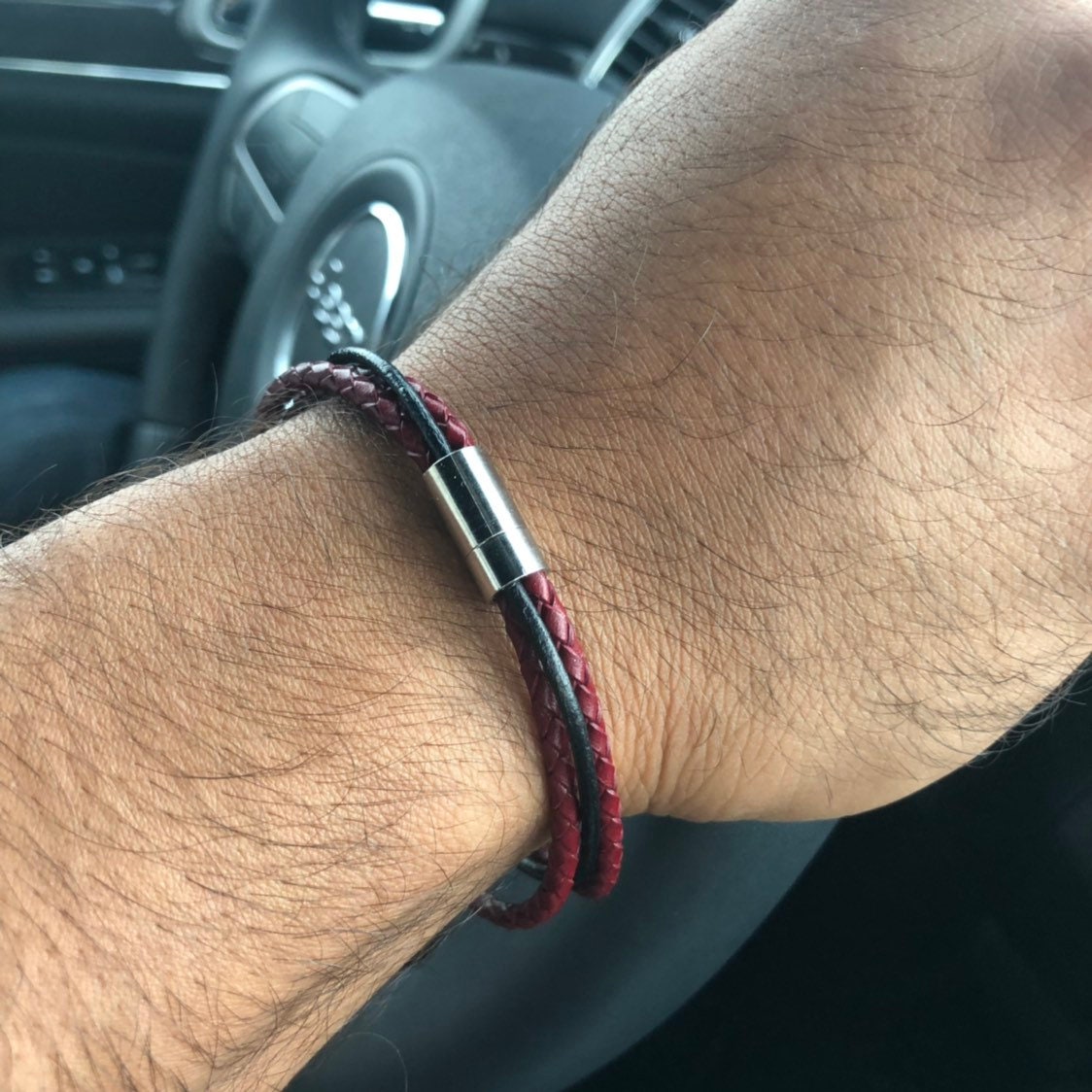 Leder Wrap Armband Für Männer, Männer Wickeln Leder, Boho Beige Armband, Trendige Schmuck, Geschenk Passende Vater Und Sohn von AnitasAccesorios