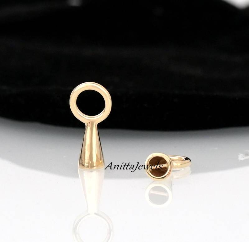 14K Vergoldet Stecker Lock, Kette Charm Gold Snap Link Push-Lock, Vergoldet Lock von AnittaJewels