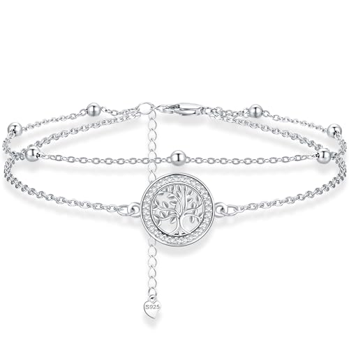Aniu Lebensbaum Armband Damen Sterling Silber 925 - Baum des Lebens mit Zirkonia, Verstellbar - Schmuck für Damen von Aniu